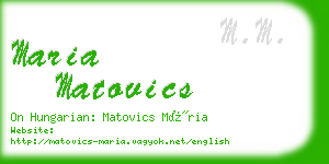 maria matovics business card